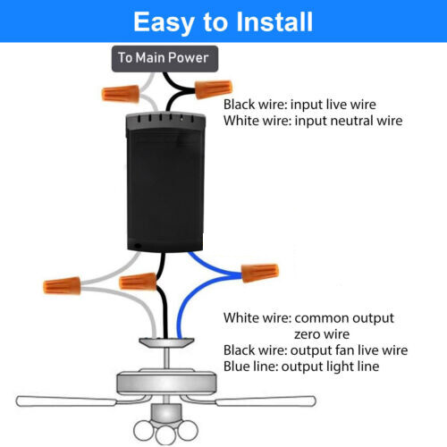 Ceiling Fan Remote Control Kit w/ Timer 3 Speed & Light Switch for Existing Fans