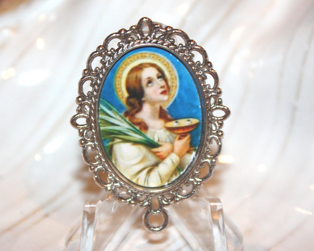 St. Lucy # 2/Custom Silver Rosary Center Part/Rosary Making/STA-101-490