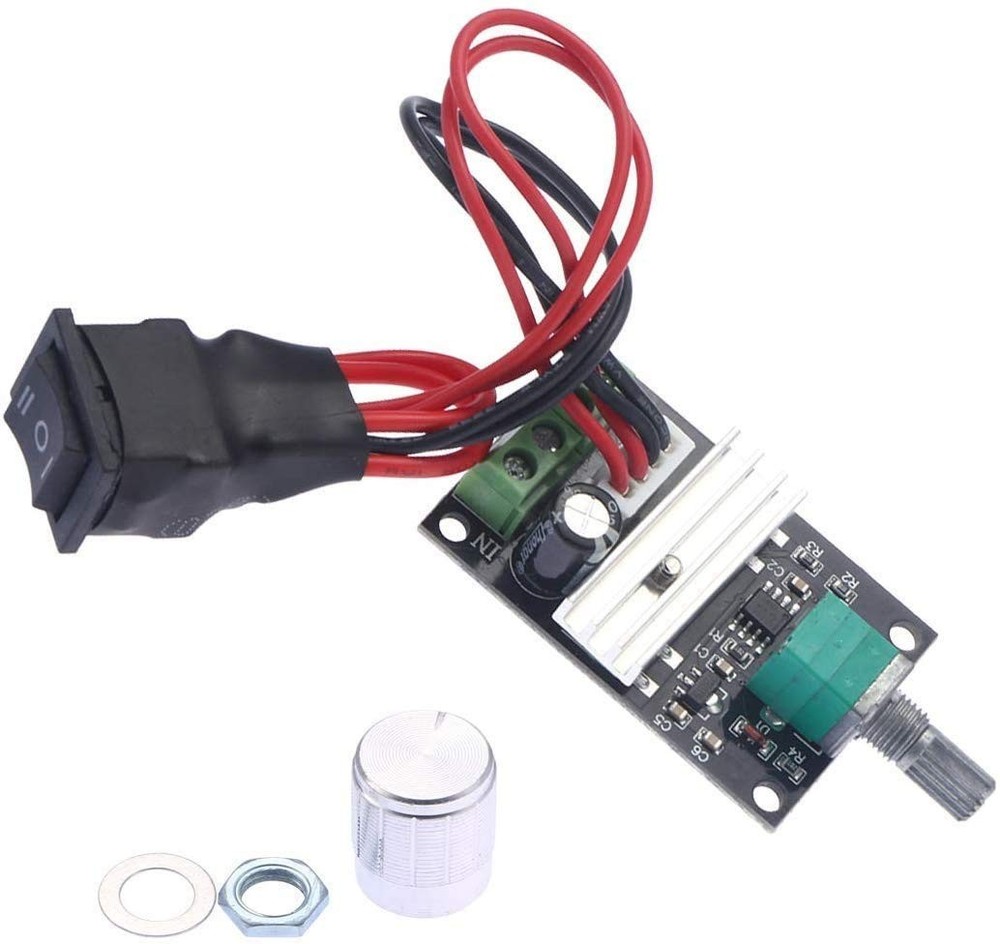 DC Motor Speed Controller 2 PCS PWM 6V-24V 3A 80W Reversible Switch Button