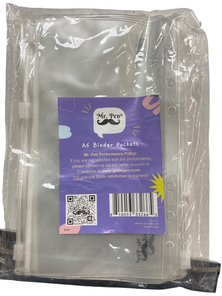 Mr. Pen A6 Binder Pockets With Zipper Closure