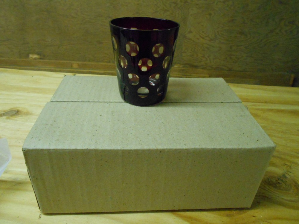 Set Of 6 Ruby Coin Spot Glasses