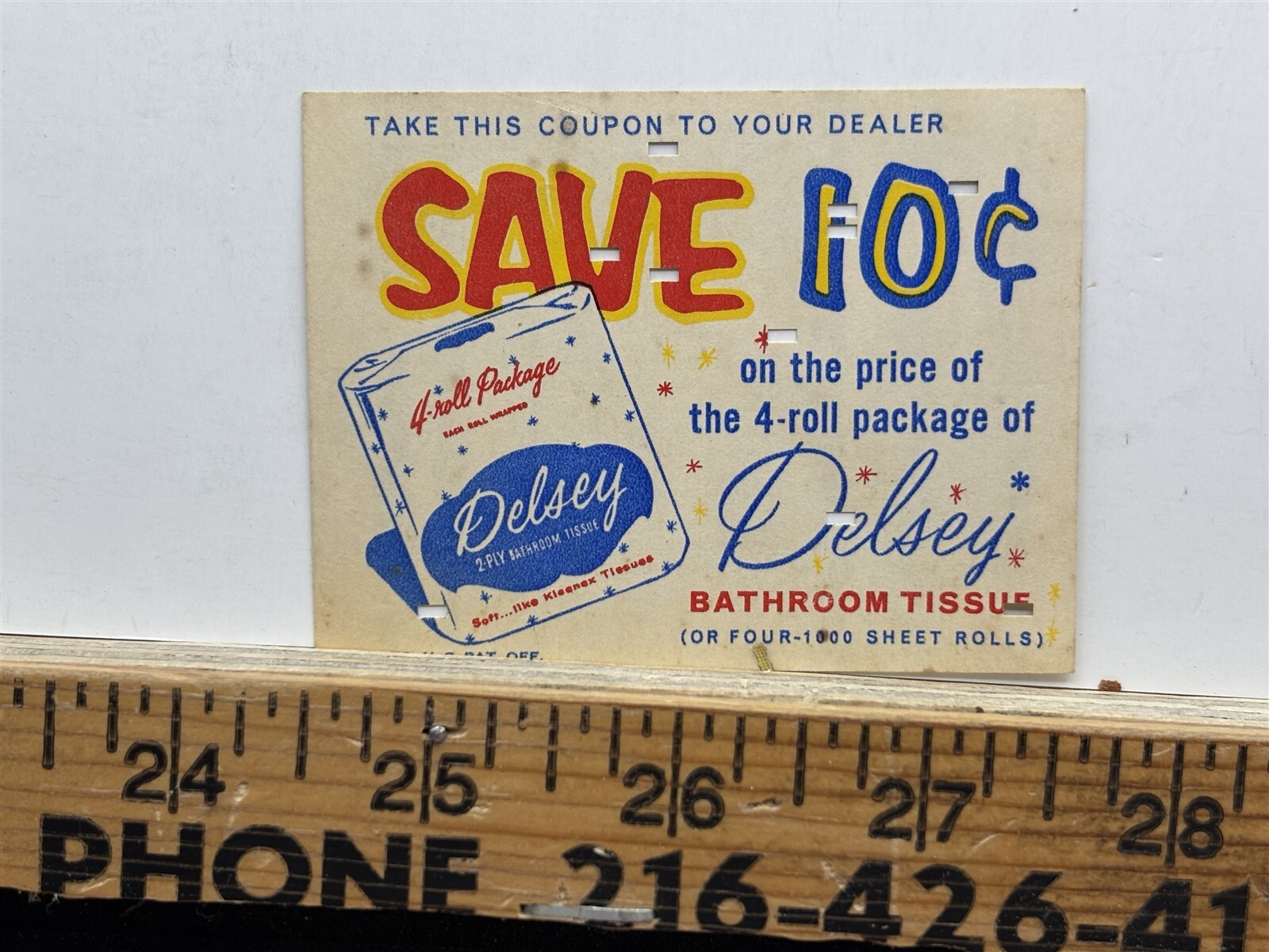 1950s 1960s Delsey Bathroom Tissue Toilet Paper Coupon Vintage