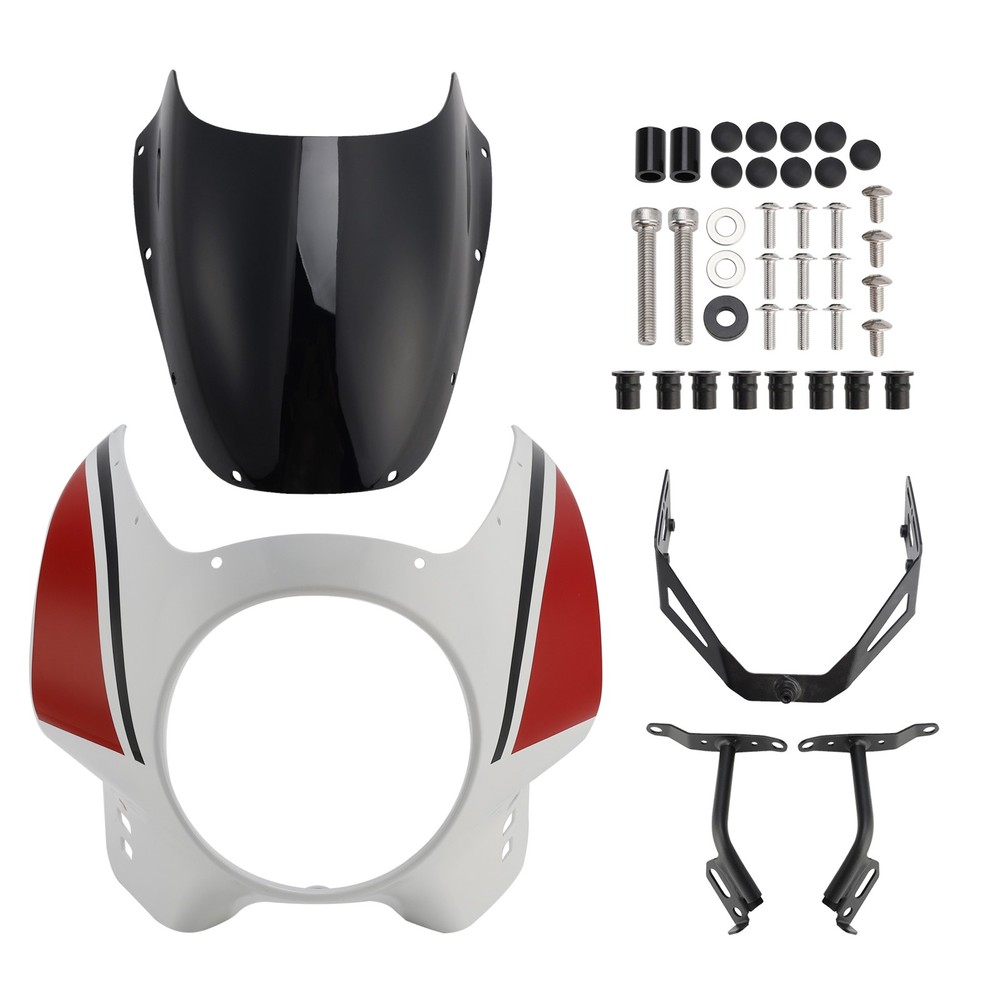 Headlight Fairing Windshield WindScreen fit for XSR900 2022-2025 Red+Black