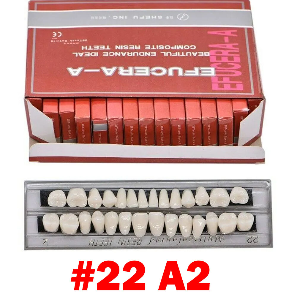 Dental Acrylic Resin Denture Shade A2 A3 Upper Lower Full Set False Teeth