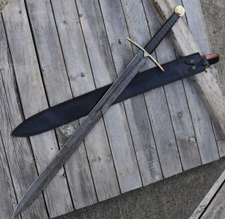 Einherjar Blade of Valhalla Damascus Steel Viking / Norse Inspired long sword.