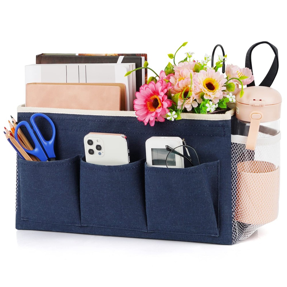 Lilithye Bedside Caddy Bedside Organizer Bedside Storage Caddy with Fixed St...