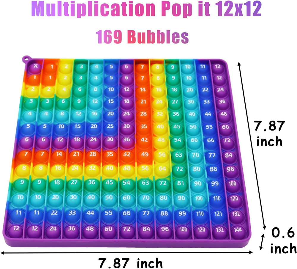 Multiplication 12X12, Addition 1-12, Math Fidget Popper, Learn Multiplication, A