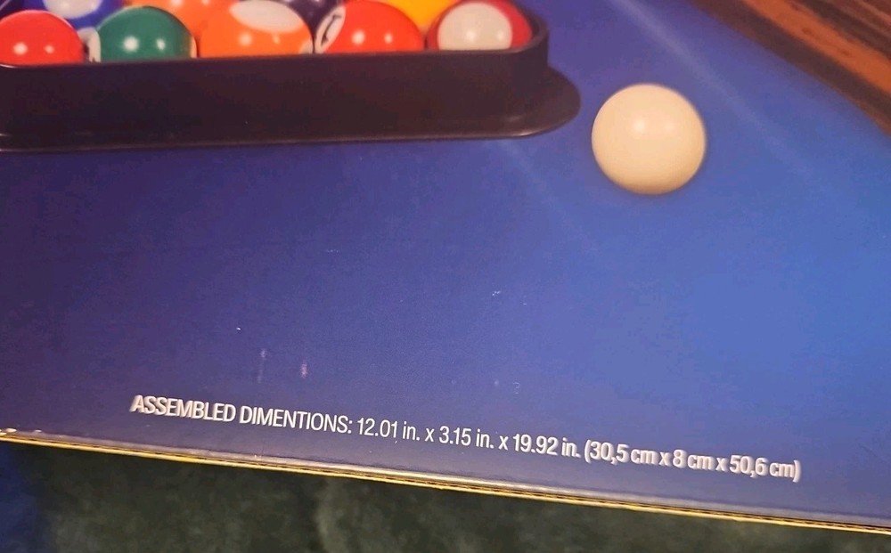 Tabletop Pool Table Billiard Table 12" × 20" Mini Pool Table Desktop Man Cave
