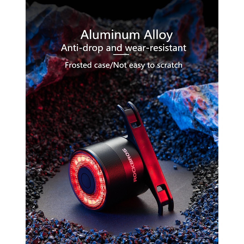 ROCKBROS Rear Light Warning Saddle Light Bike Smart Taillight Auto Brake Sensing