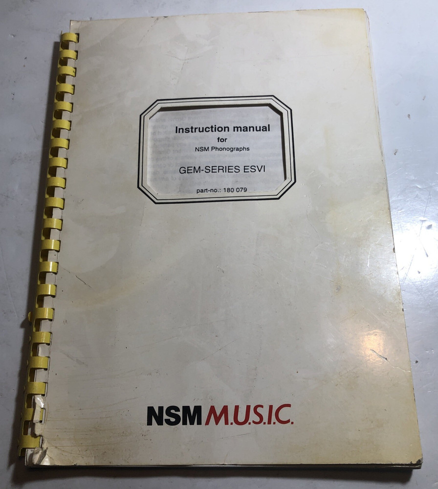 NSM Jukebox ESVI Instruction Manual Gem Series 180 079