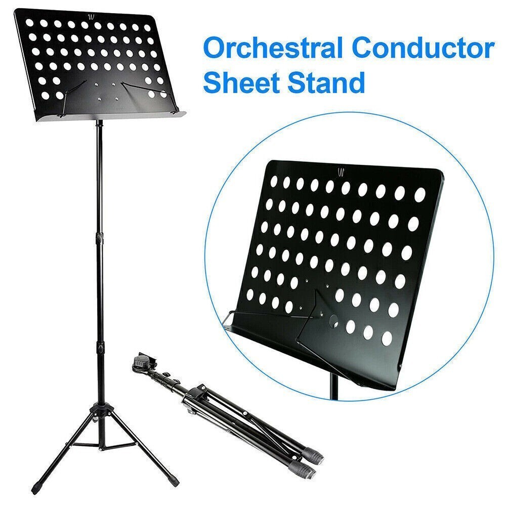 Sheet Music Stand-Metal Professional Portable Perforated Music Stand Adjustable