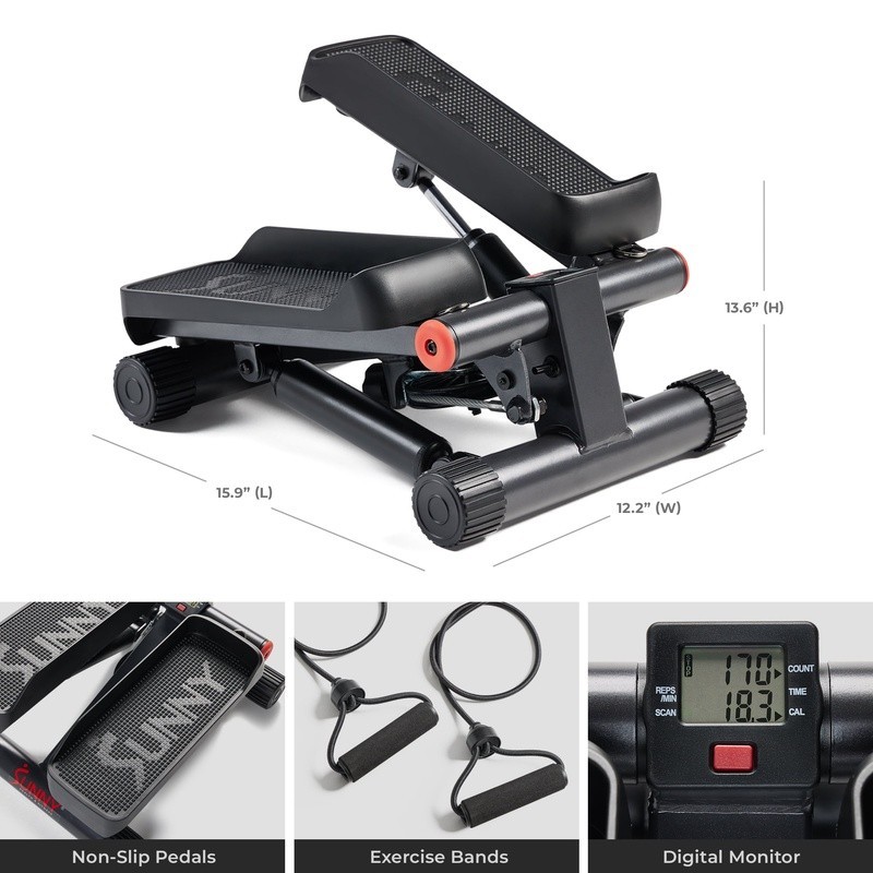 Upgraded Mini Stepper W/ Adjustable Bands Full Body Workout Bluetooth App New