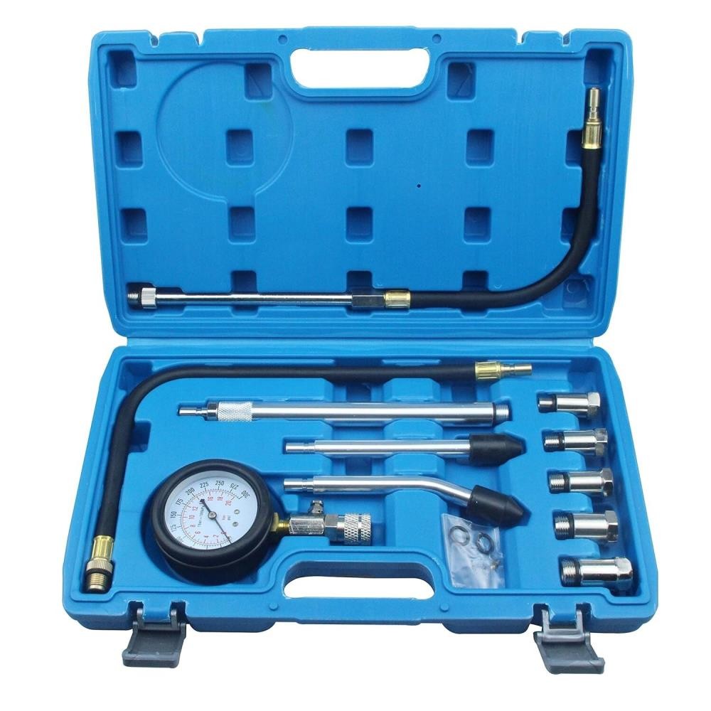 Engine Cylinder Compression Test Gauge Detector Kit Set For Car Motorcycle Tool