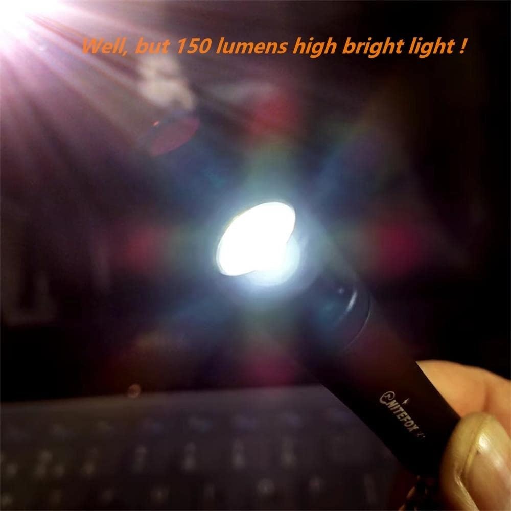 Mini AAA Keychain Flashlight High Bright 150 Lumens Small Pocket Flashlight P...