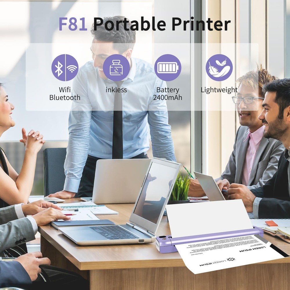 Rongta Portable Printer, Bluetooth Inkless Thermal Printer Wireless for Trave...