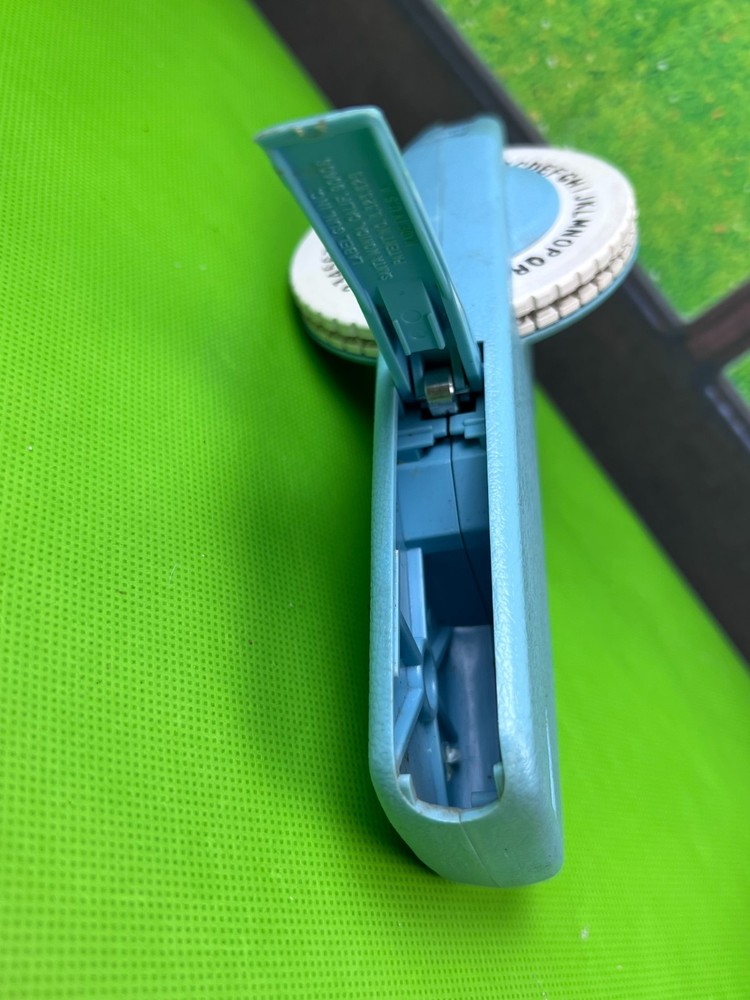 Tape Tool Label Maker Gun Blue Vintage