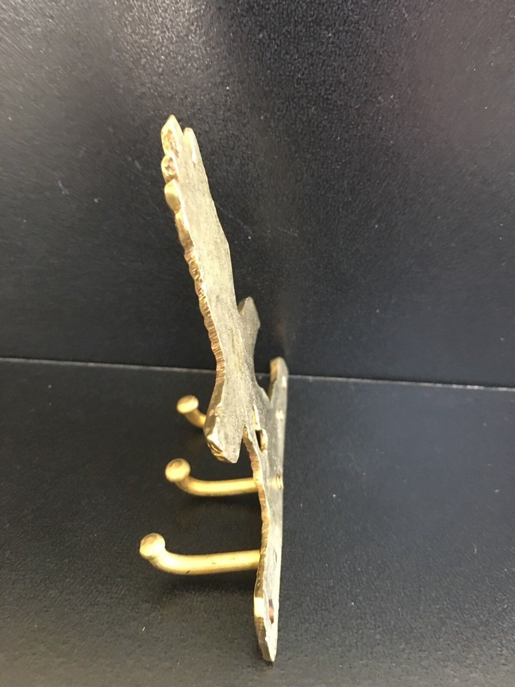 Solid Brass S. Eagle Key Hook, 3" Long And With 3 Hooks