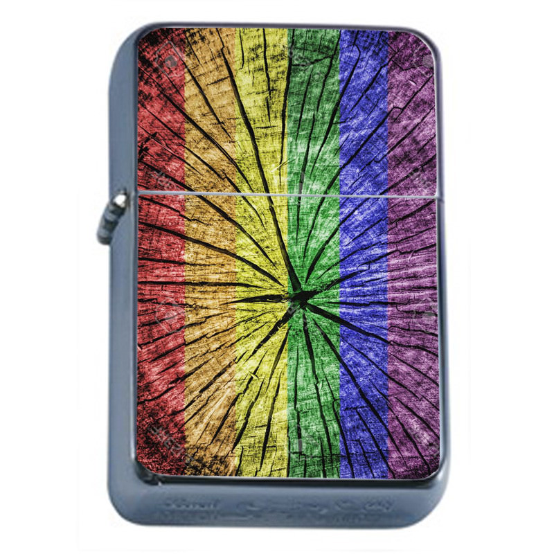 Rainbow Tree Em1 Flip Top Oil Lighter Wind Resistant