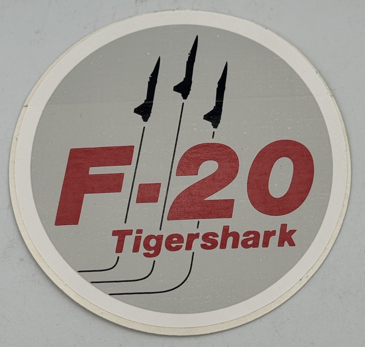 Vintage USAF F-20 Tigershark SQUADRON Sticker 74mm