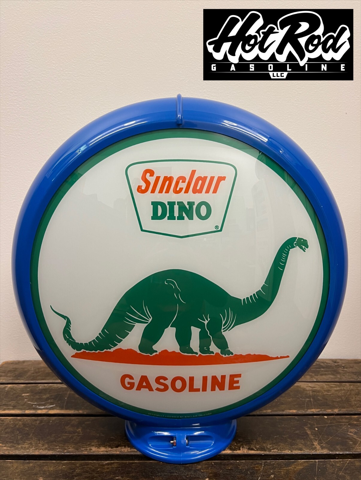 SINCLAIR Dinosaur Reproduction 13.5" Gas Pump Globe - (Blue Body)
