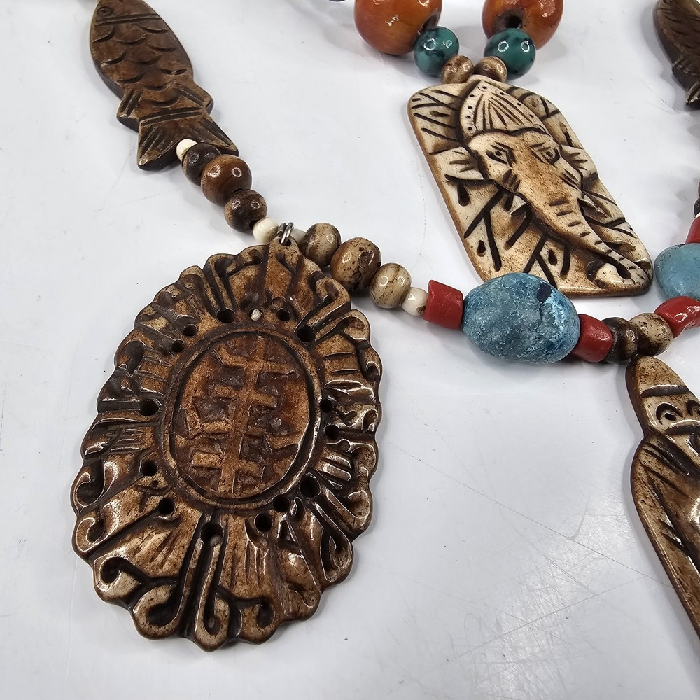 Chunky India Multi Media 2 Strand Statement Necklace
