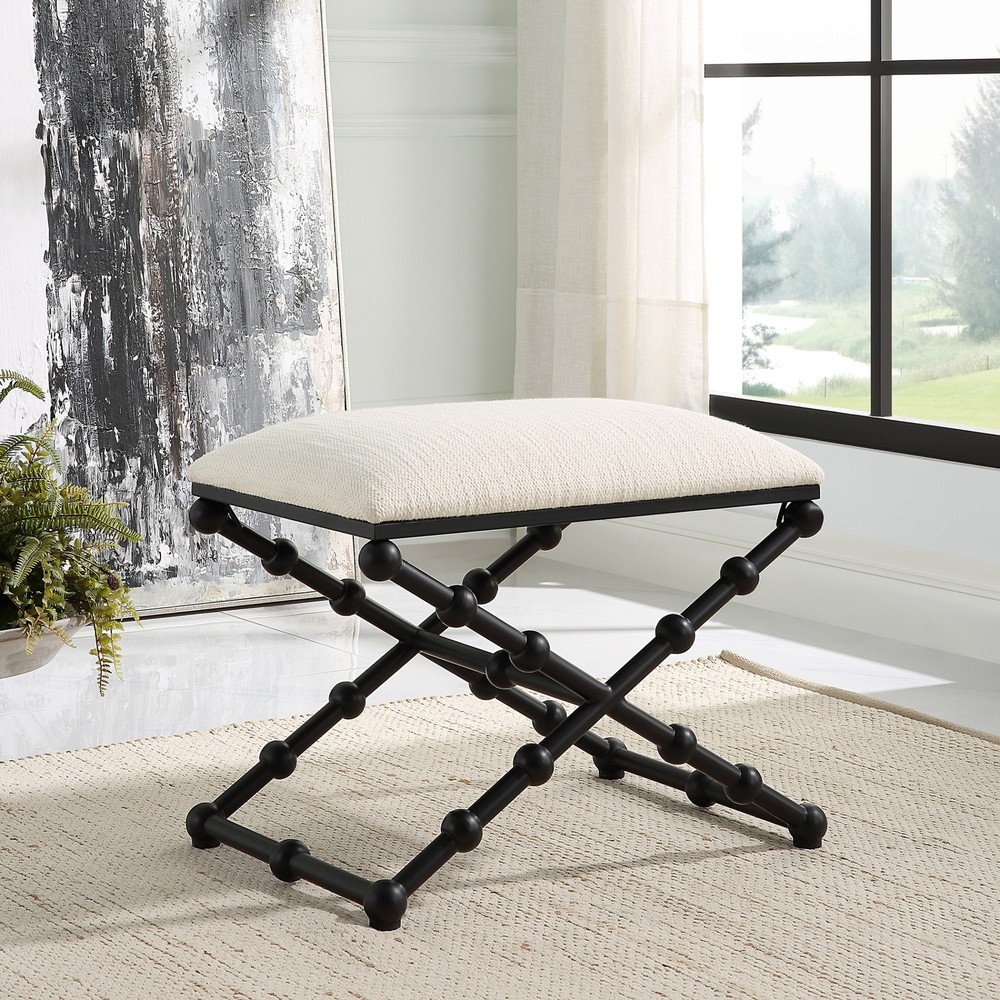 Uttermost 23782 Iron 24"W Iron Accent Stool - Black