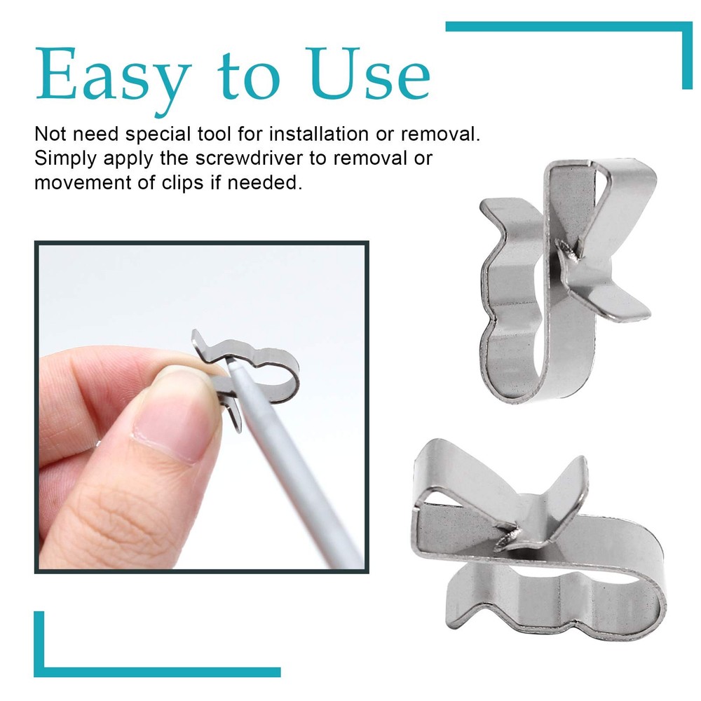 PHITUODA 30pcs Solar Panel Cable Clips Trailer Wire Stainless 30 Pcs