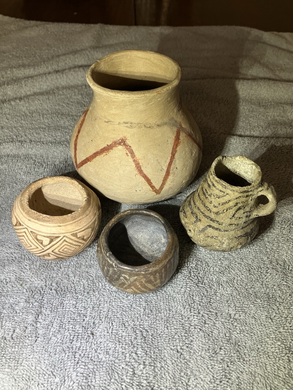Anasazi Black On White Pottery Miniature Collection