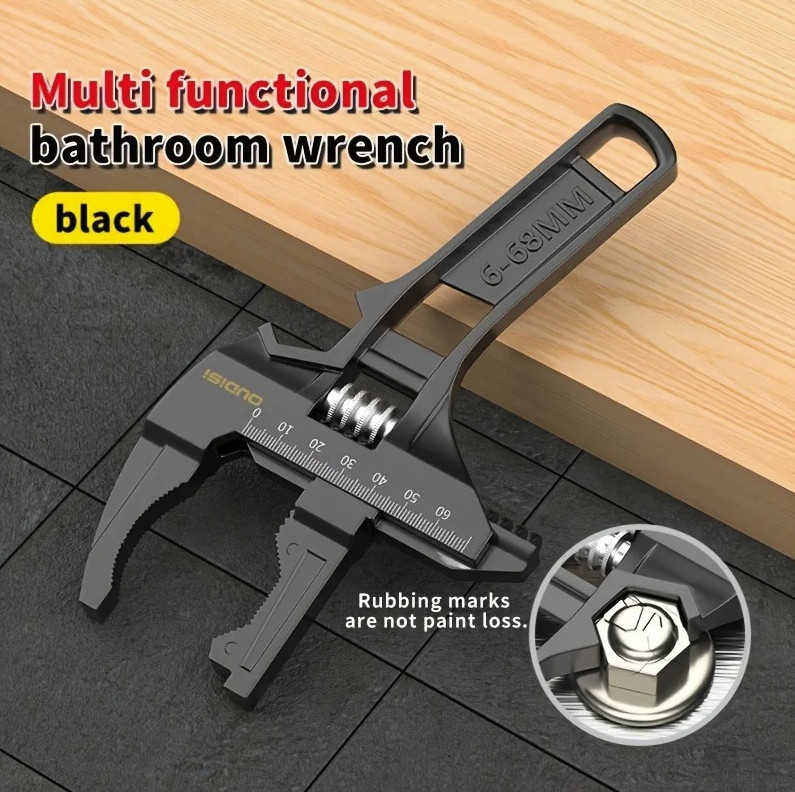 1pc Multifunction Adjustable Wrench Large Opening Bathroom Tool - NEW