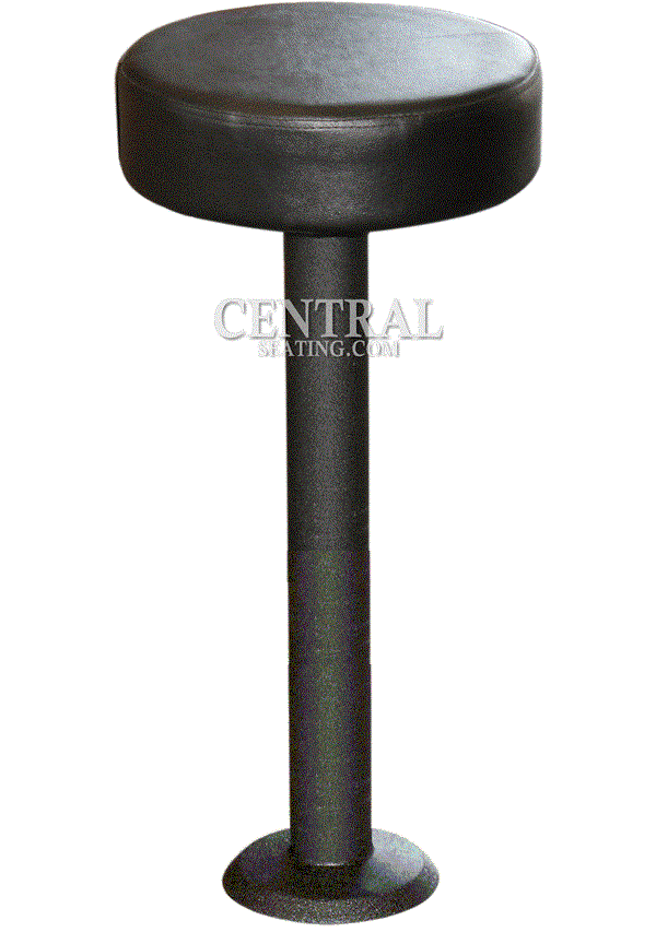 Bar High Bolt Down Restaurant Bar Stool with Black Vinyl Round Cushion - 30"H