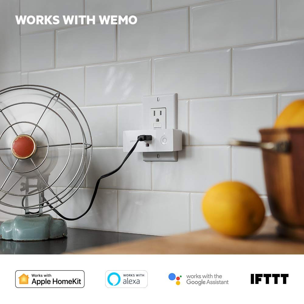 WeMo Mini Smart Plug WiFi Enabled with Alexa, Google Assistant & Apple HomeKit