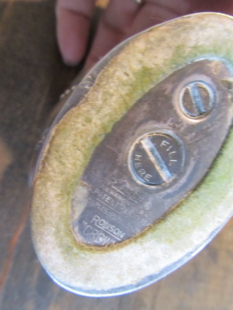 Vintage CROWN SILVER PLATED Ronson Table Lighter