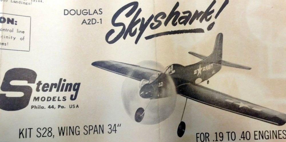 SKYSHARK PLAN & CONSTRUCTION + SCALE ARTICLES for 29" Span UC Model Airplane