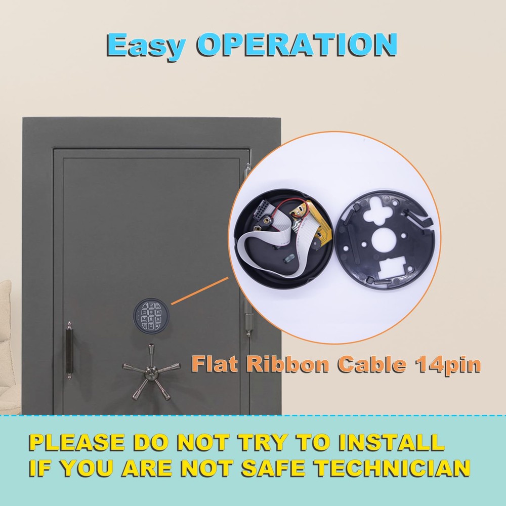 Electronic Safe Lock Keypad with Solenoid Lock, Gun Safe Lock with Programmab...