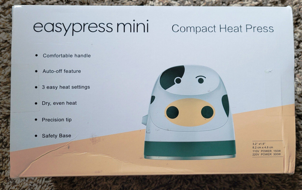 Easy Mini-Press Mini Compact Heat Press, Auto-Off, 3 Settings