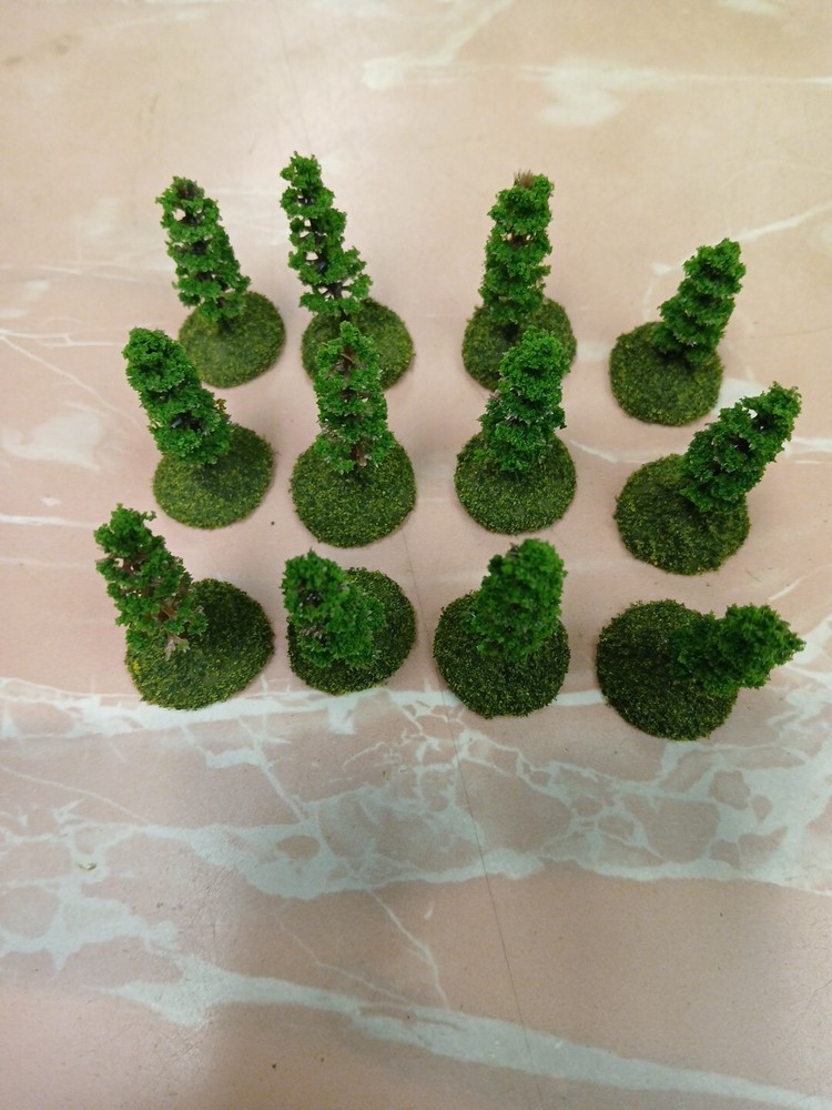 12 based Landscape Model Micro Pine Trees wargaming scenery terrain 1.5" Armor
