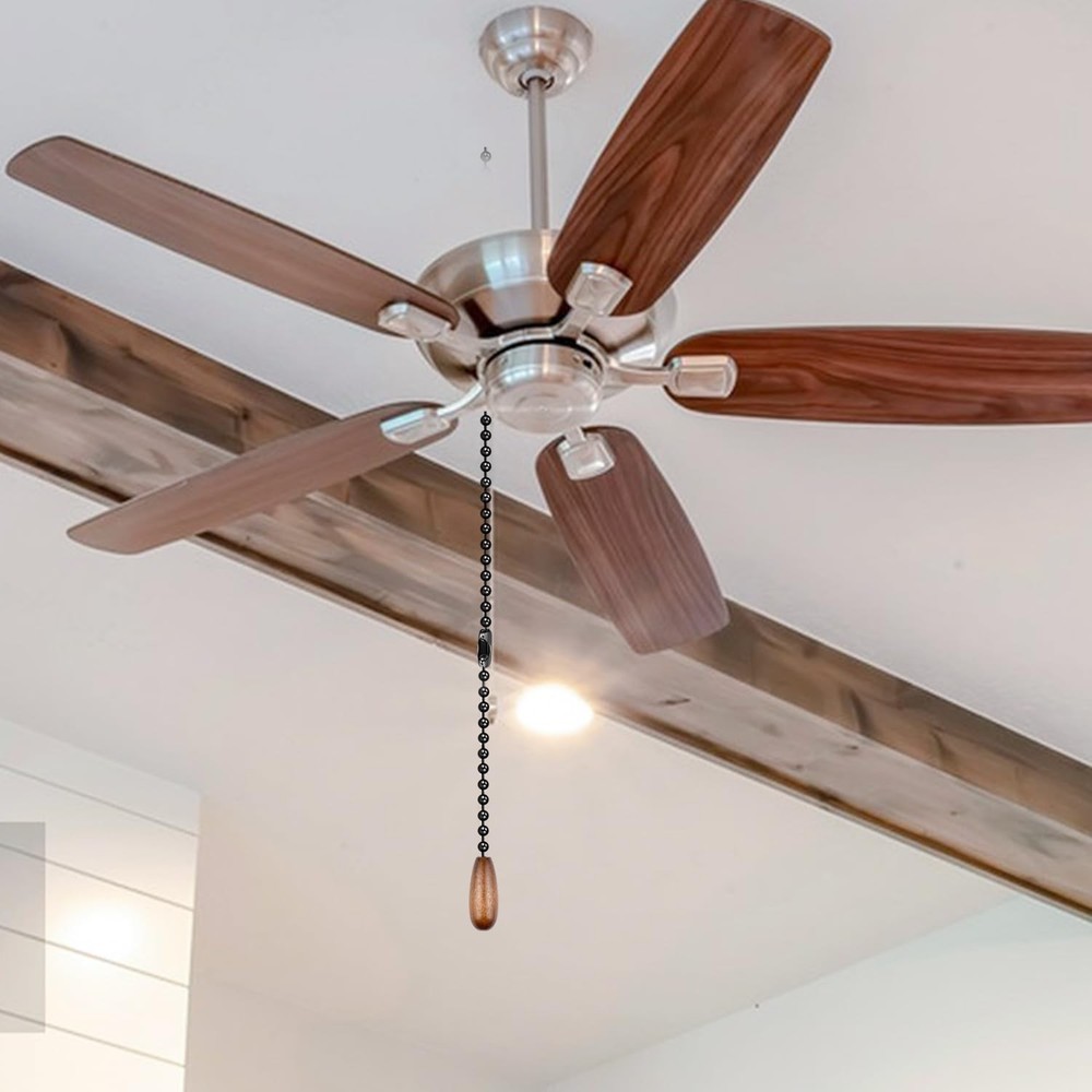 Black Ceiling Fan Pull Chain, 120" Extra Long Rust Proof 3Mm Beaded Ball Light