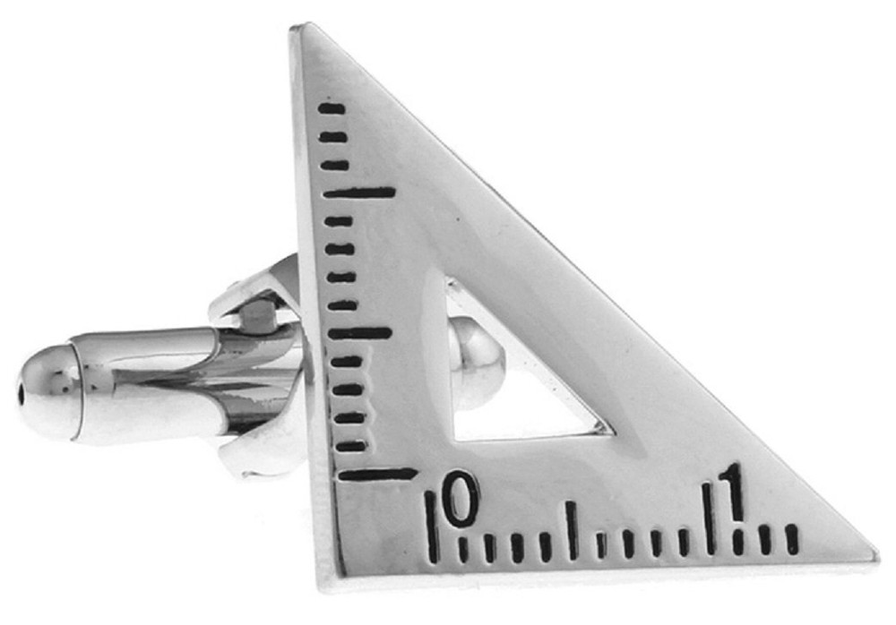 Ruler Triangle Architect Pair Cufflinks in a Presentation Gift Box & Polishin...