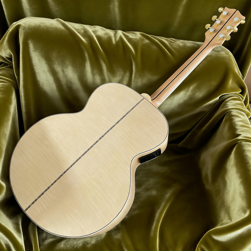 Flamed Back&Side Natural J200 Acoustic Electric Guitar with 101 EQ Abalone Inlay