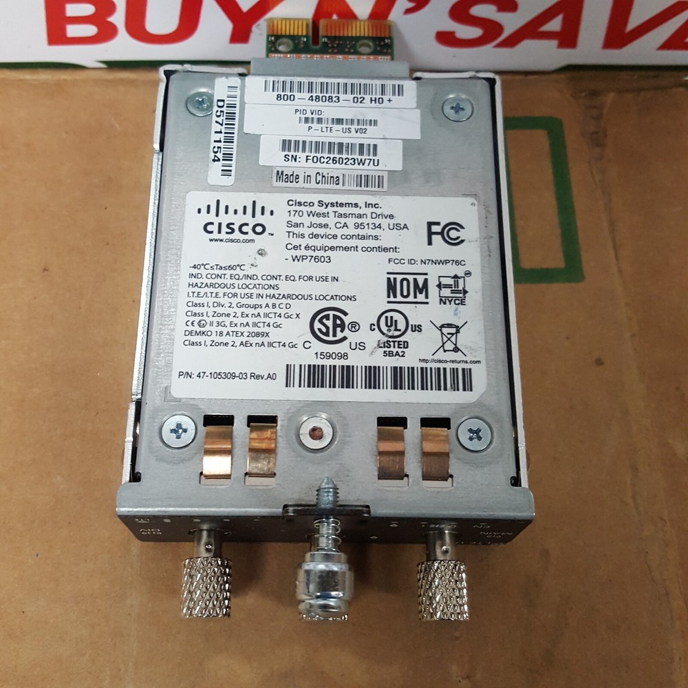 Cisco Pluggable Interface Module LTE P-LTE-US V02 (800-48083-02 H0+) USED