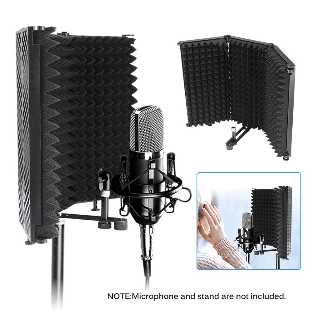 Studio Microphone Isolation Shield Filter Sound Absorber Recording Foam Panel