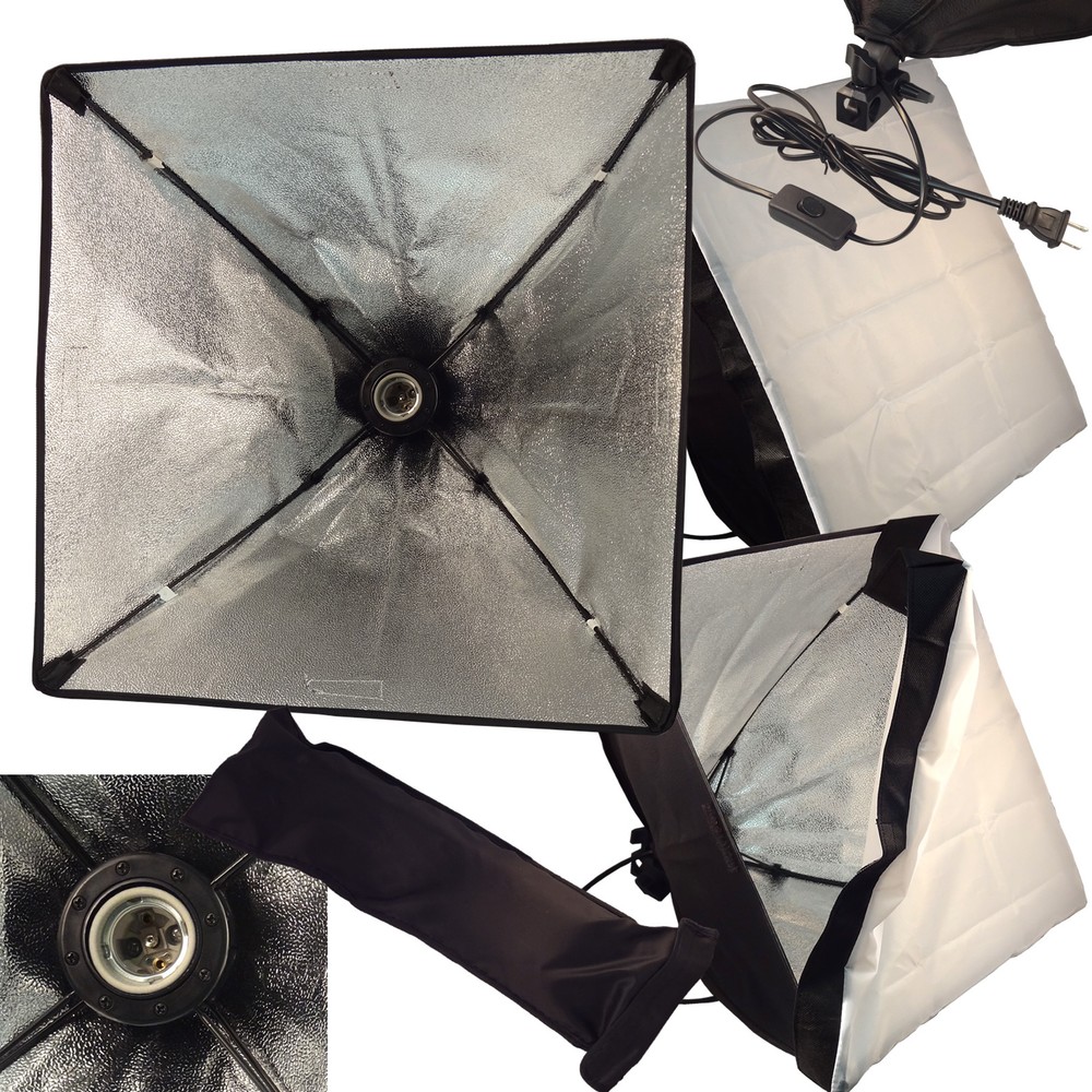 Softbox Video Light Photo Studio Lighting 50*50cm/20x20" Light head E27 socket