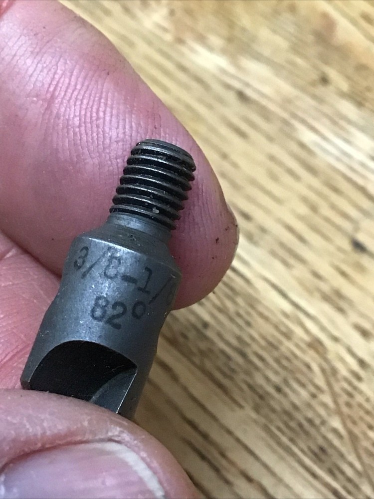 (1) Threaded Shank Stop Countersink 3/8" 82° 1/8” Schrillo Cat#6012-B