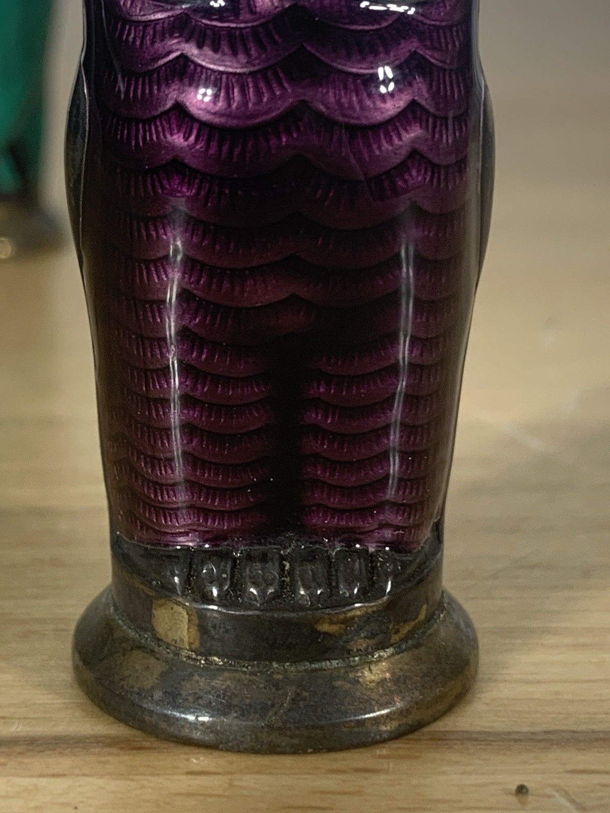 Rare David Andersen Norway 925 Sterling Guilloche Enamel Owl Salt Pepper Shakers