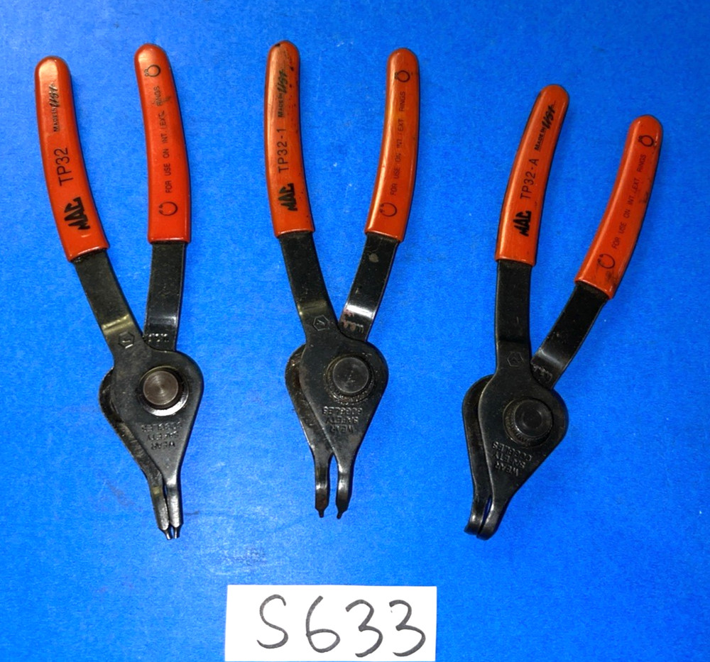 MAC TOOLS 3 PIECE SMALL SET OF CONVERTIBLE SNAP RING PLIERS
