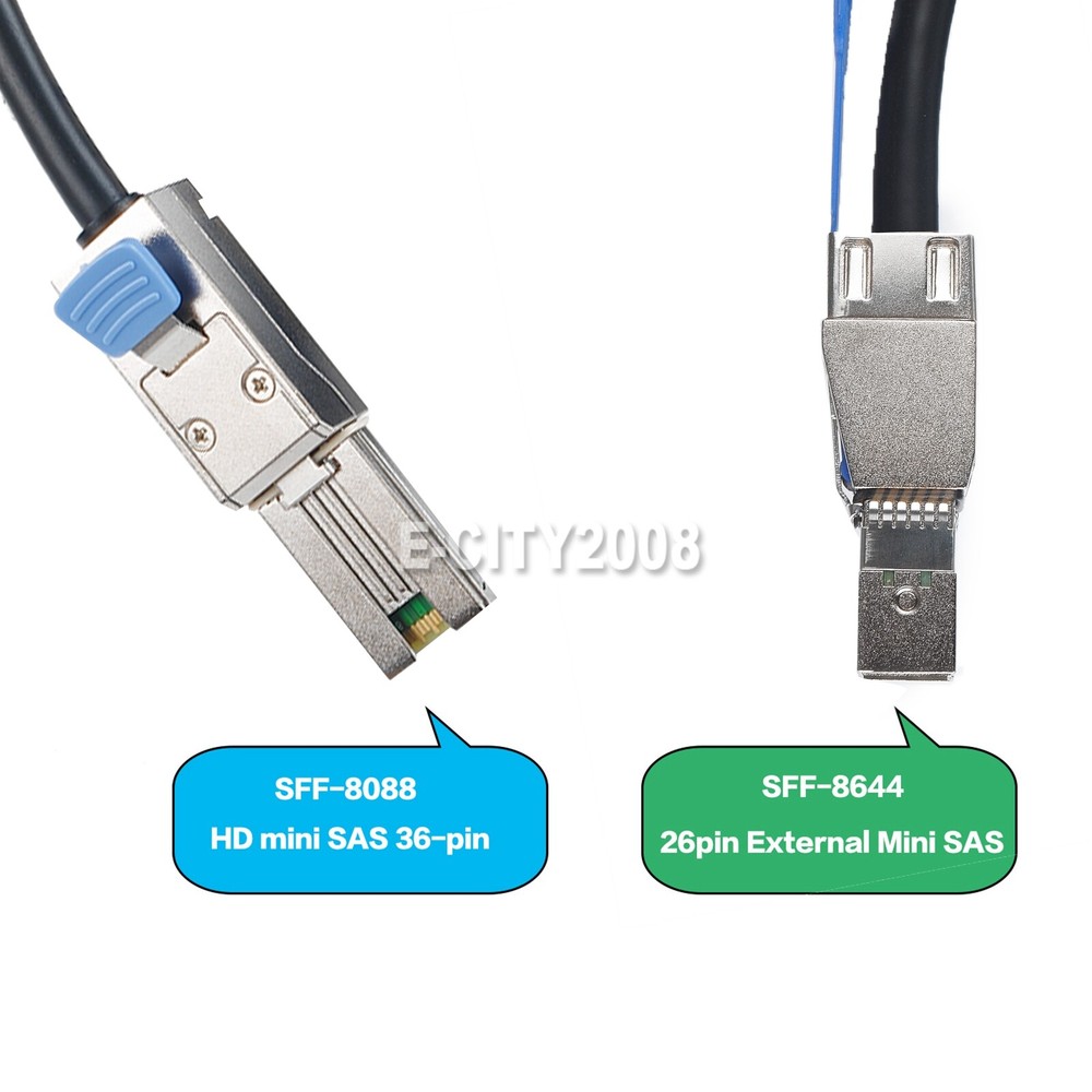Mini High Density SFF-8644 to SFF-8088 External Hard Drive Data Server Cable 1M