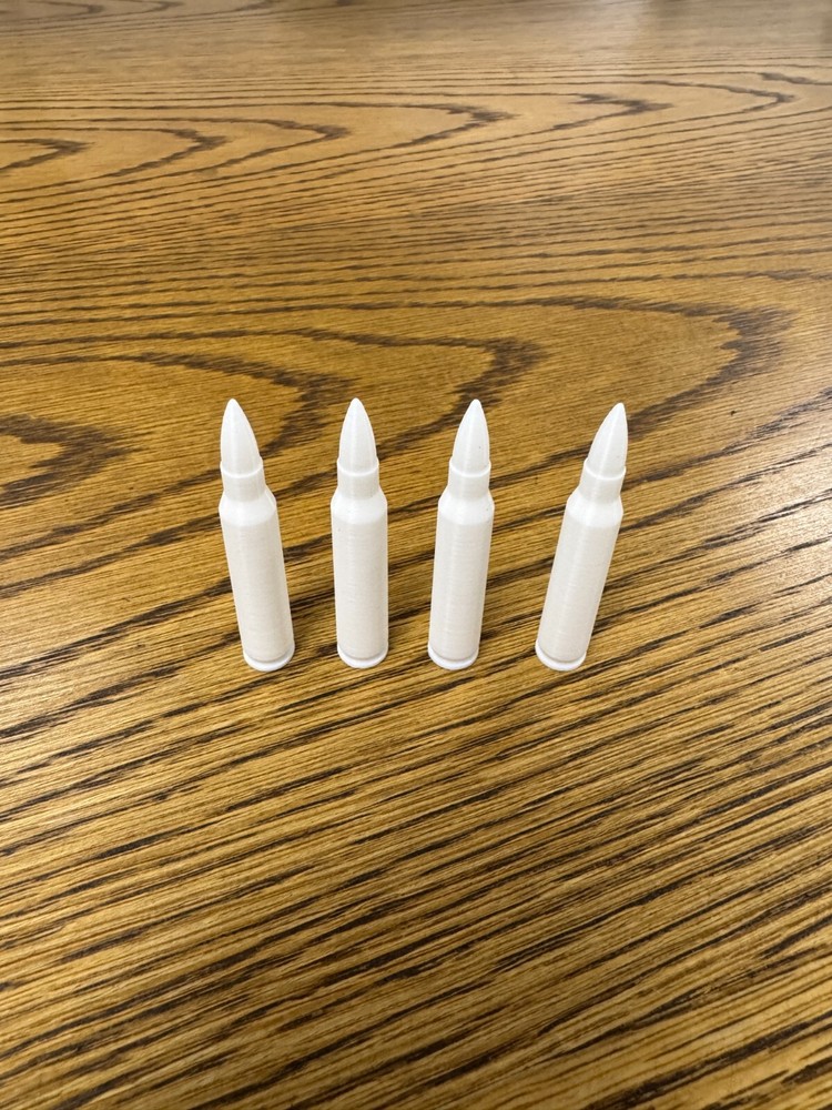 .223 Snap Cap/Dummy Rounds 3D printed (4 Pack)