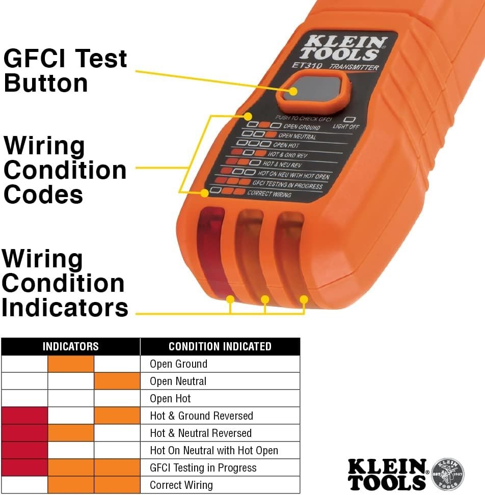 Klein Tools ET310KIT AC Circuit Breaker Finder Kit, Electric Tester, GFCI Tester