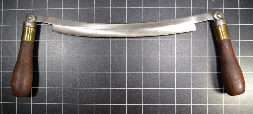 FOLDING DRAW KNIFE - BRASS FERRULES - 10" EDGE