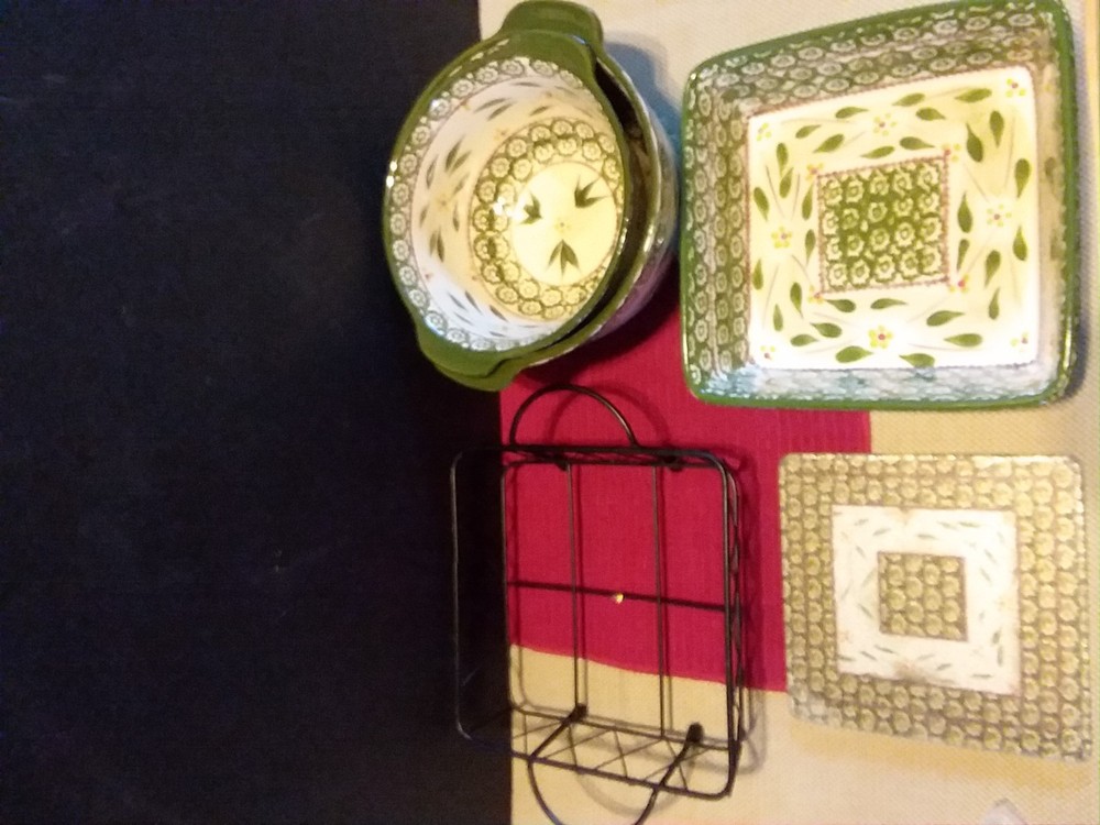 Temp-tations 6 pc Old World Green Bakeware Set Baking Set Cookware